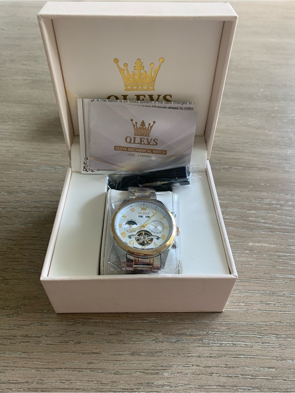 Men's Two-Tone Silver and Gold Mechanical Watch